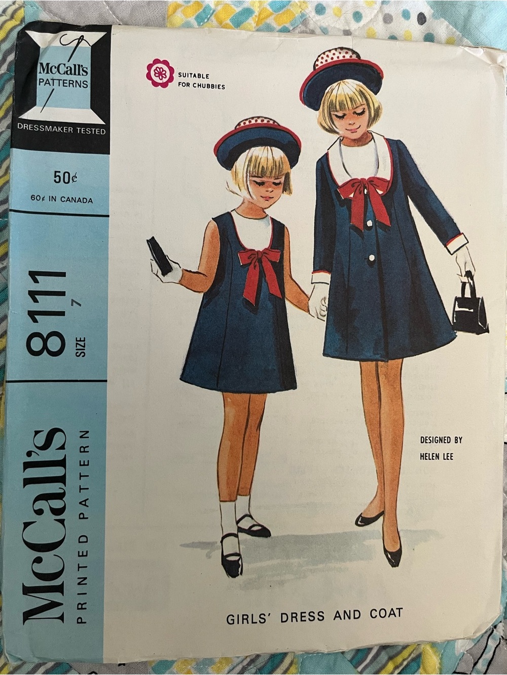 RARE Helen Lee McCall’s 8111 Sewing Pattern Children Girls Size 7 Bust 25”